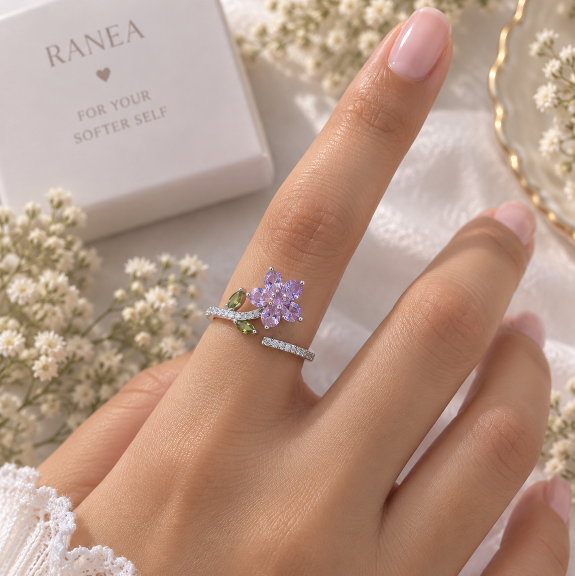 Purple Flower Ring